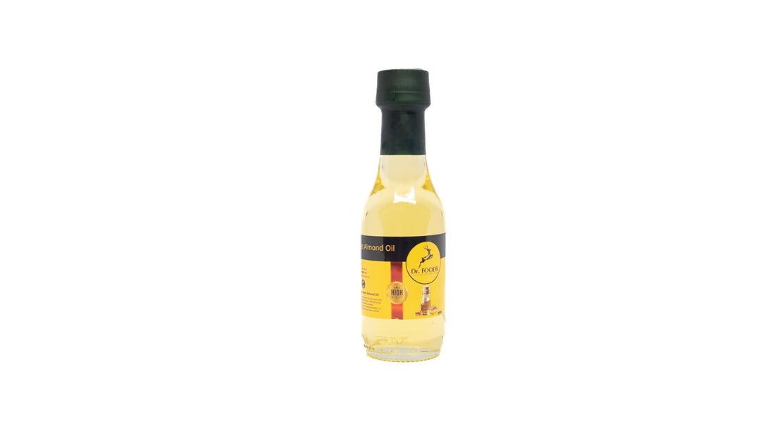 Dr. Foods Sweet Almond Oil, 150ml, Cold Pressed, Food Grade Glass Bottle