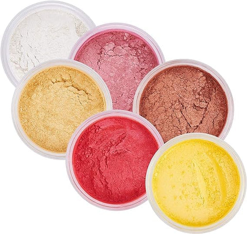 Mica Pigment Powder, Soap Making Supplies Kit - Pigment Powder for Making Hand Soap, Slime, Bath Bombs, Soap Coloring, Candle Coloring and More by Pizaz (Sorbet Set of 6)