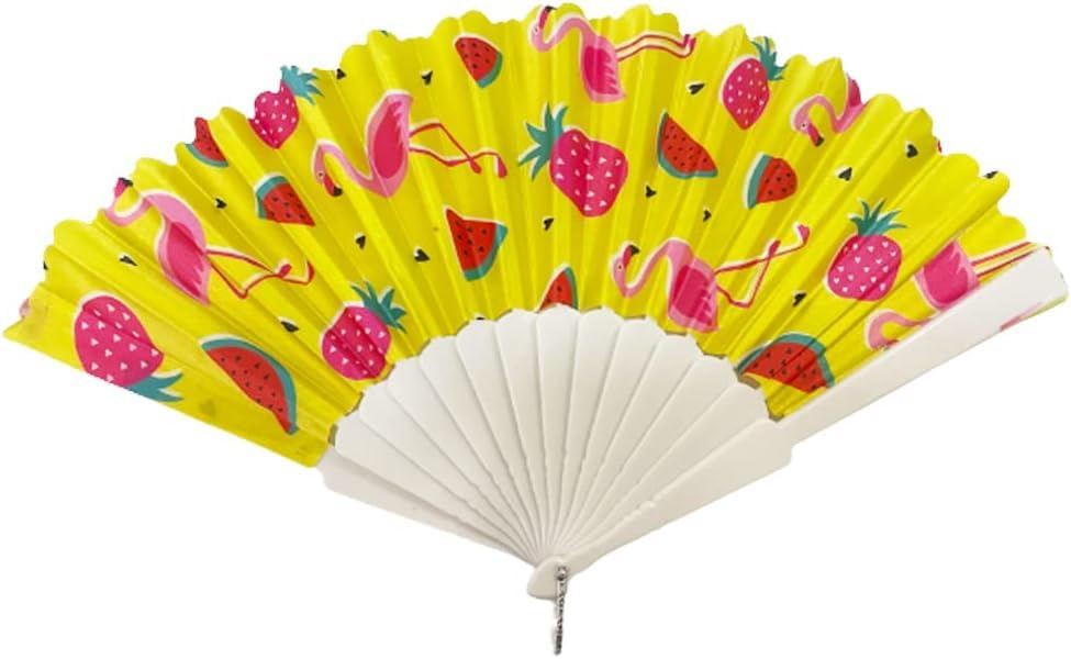 1Pack Folding Hand Fan Flamingo Summer Handheld Fan for Party Decor- multi design