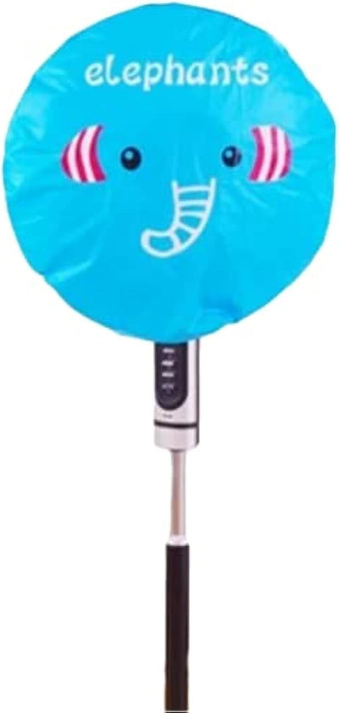 Waterproof Dustproof Moisture Proof Stand Fan Cover with Stylish Graphics (Blue Elephant)