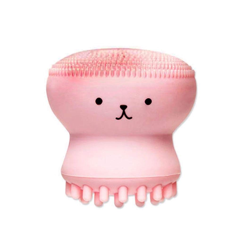 Soft silicone facial cleansing exfoliating blackhead remover skin spa oval scrub tool brush - assorted colors