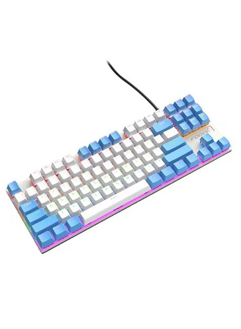 Generic FV-Q301 Rainbow TKL Mechanical Gaming Keyboard – Blue Switch – 87 Keys – USB, Windows 10/8/7/XP/VISTA Compatible, Mac OS & Chrome OS Cautions, Ergonomic Design with Adjustable Tilt Legs