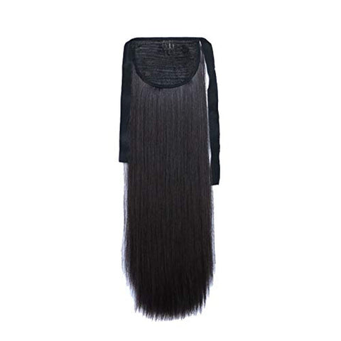 Women's Synthetic Hair Velcro Ponytail Long Straight Elegant Fashion All Match Wig Accessory Seamless Hair Extension