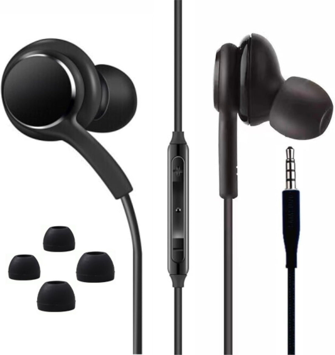 In-Ear Wired Earbuds Compatible with Samsung Galaxy S10/S10E/S10 Plus/S8/S9/Note 9, 3.5mm Wired Earphones with Microphone and Volume Controls, Black
