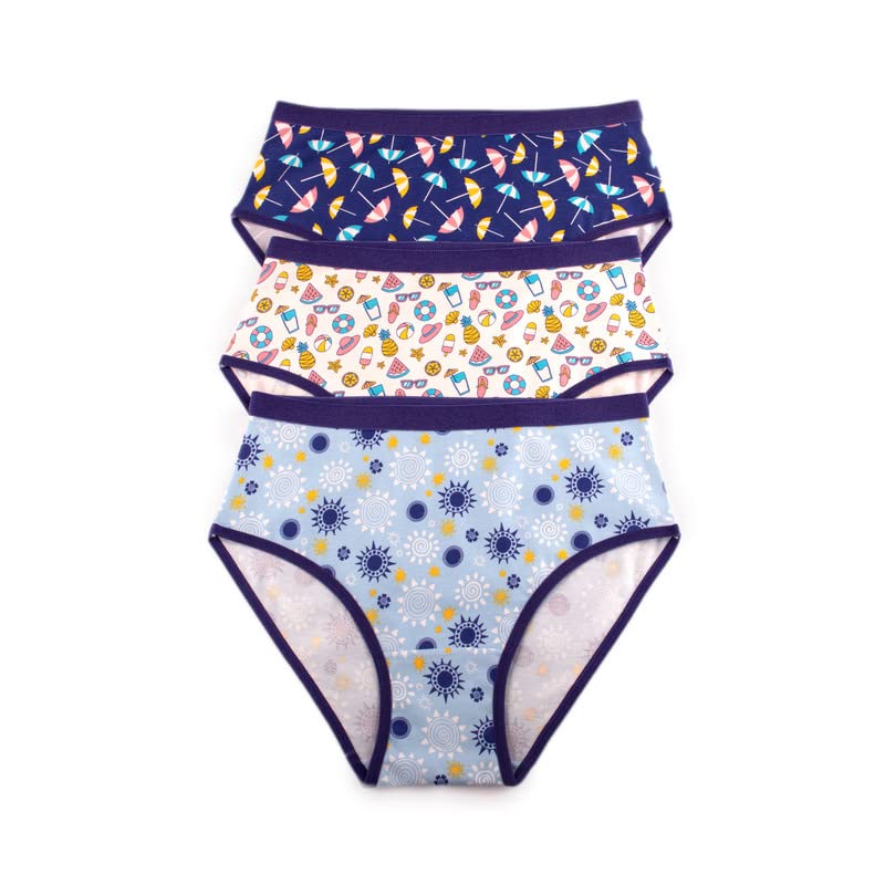 Milk Multicolor Pack of 3 Printed Brife Undewear For Women Size Medium - M-318-BR-M