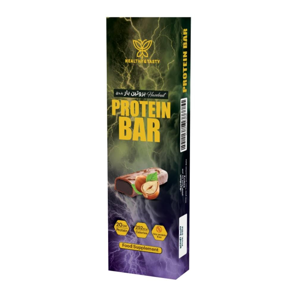 Healthy & Tasty Keto Bar Hazelnut 60 g, High Protein Supplement (12 Pack)