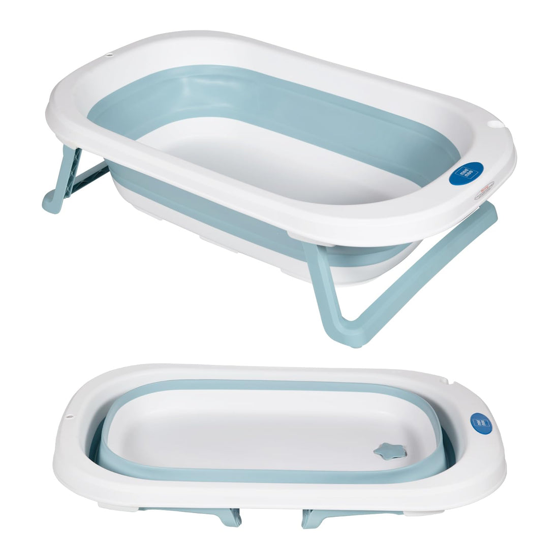 Mee Mee ﻿ Foldable Baby Bath Tub for Newborns and Infants 0-2 Years | 3 Adjustable Positions, Anti-Skid Base | BPA Free | Newborn Baby Folding Bathing Tub for Girls & Boys, Easy to Store (Blue)