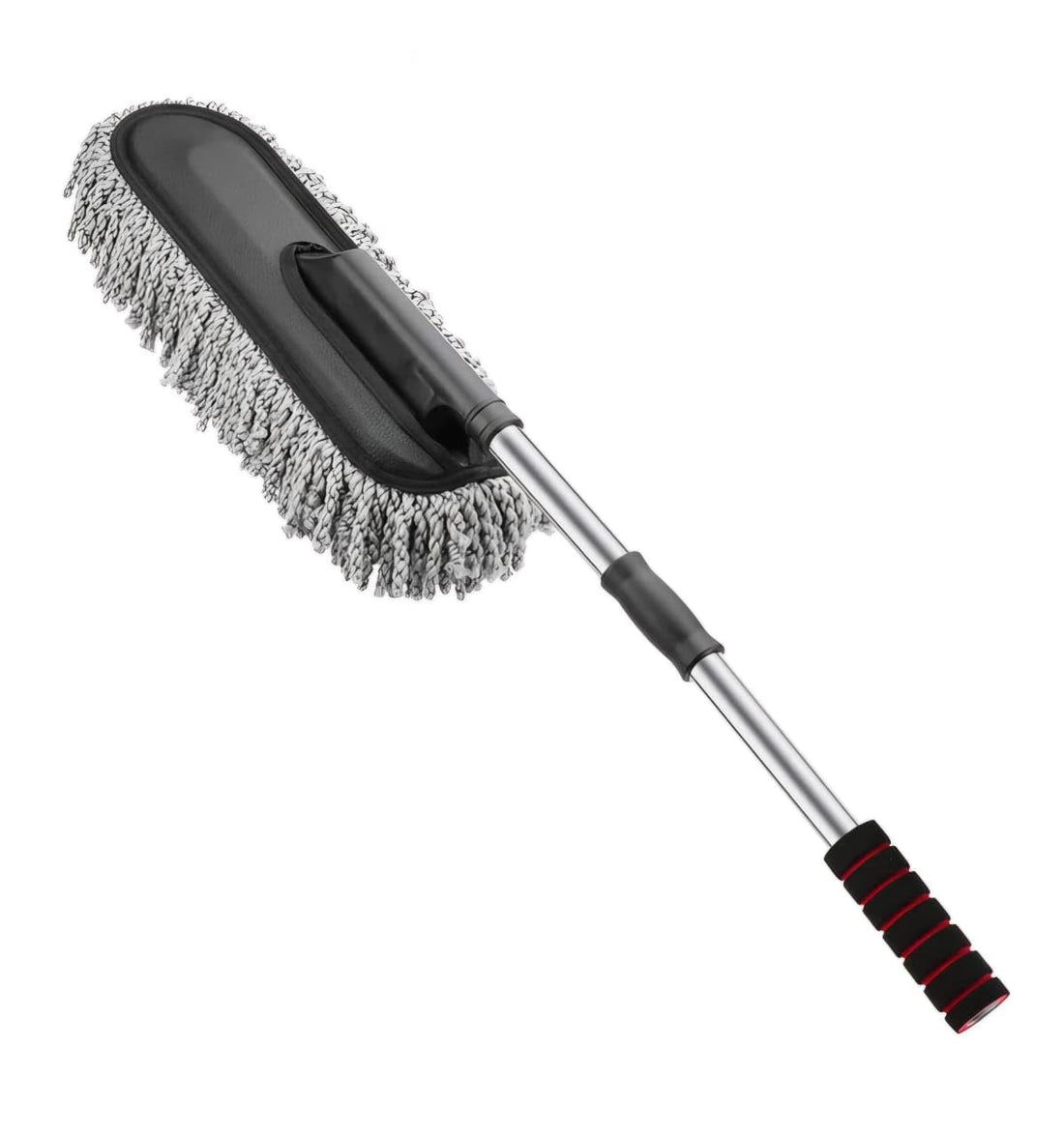 Deejay Car Duster Brush – Multipurpose Car Wash Brush Non-Scratchable Microfiber with Long Extendable Handle to Remove Dust from Exterior Interior of Car - Grey