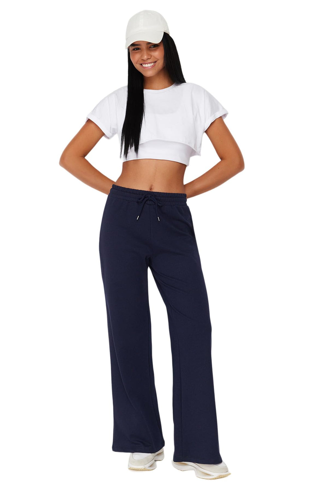 Trendyol Woman Wide Leg Thin Knitted Sports Sweatpants TWOAW22EA0053 Sweatpants