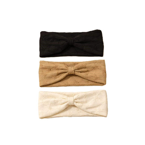 Nopatia Twisted Knot, 3 Pieces Wide Hair Bandana for Women, Soft and Flexible Hair Bandana for Makeup, Face Wash and Sports, Neutral Colors for All Daily Looks