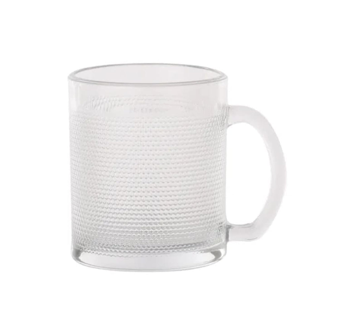 Portal Glass Clear Coffee Mugs Tea Cups with Handle Set of 1