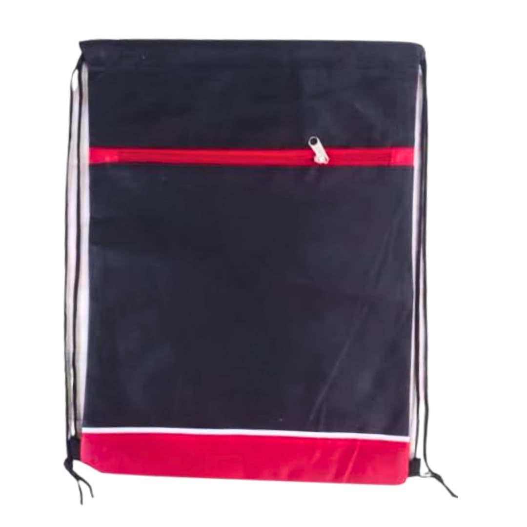 Drawstring Bag With Zipper Pocket And Large Storage Compartment Lightweight Gym Backpack With Shoulder Straps For School Travel Sports For Men And Women Water-Resistant Daily Use Bag