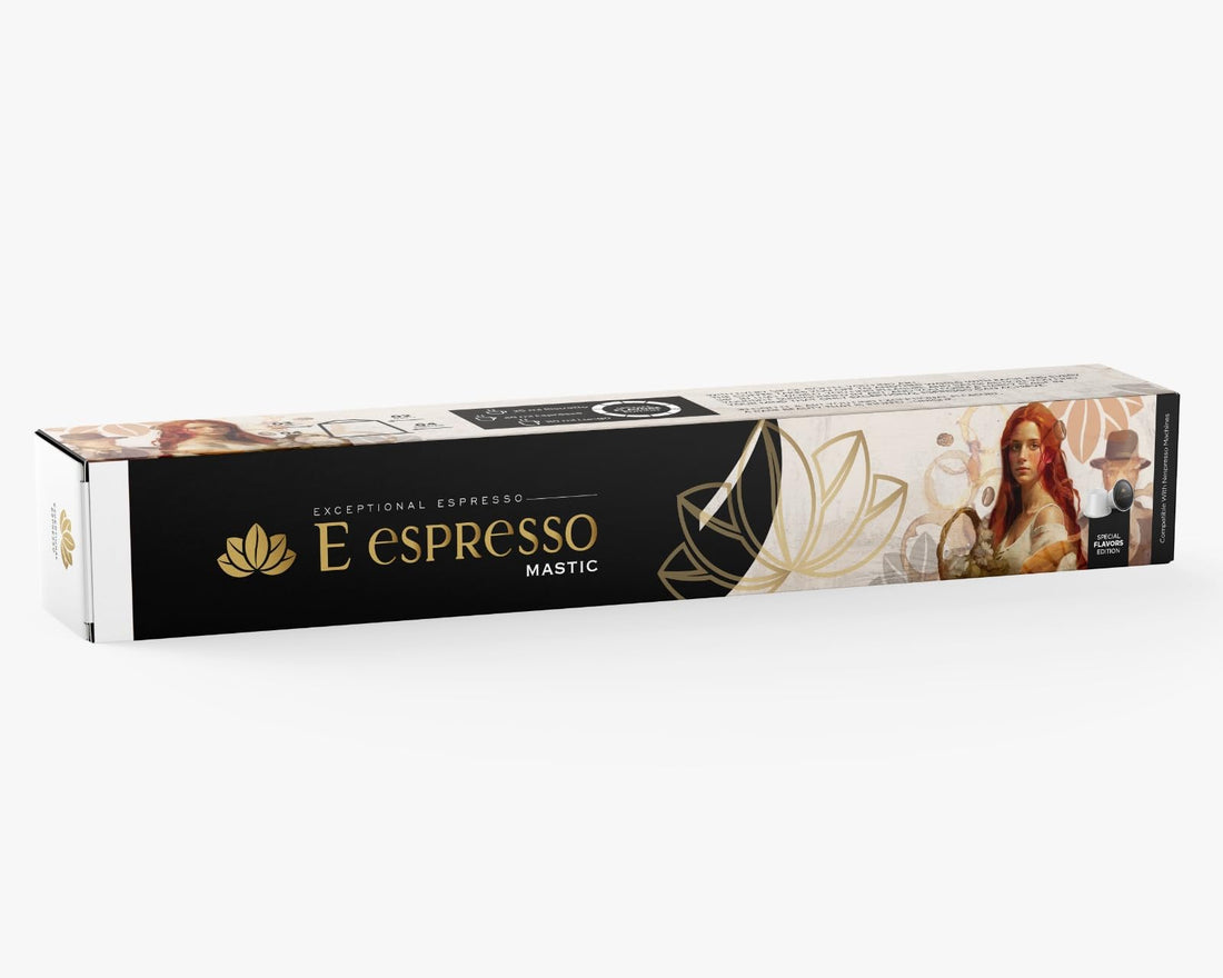 E espresso Mastic Flavor Aluminium Capsules compatible with Nespresso Machines