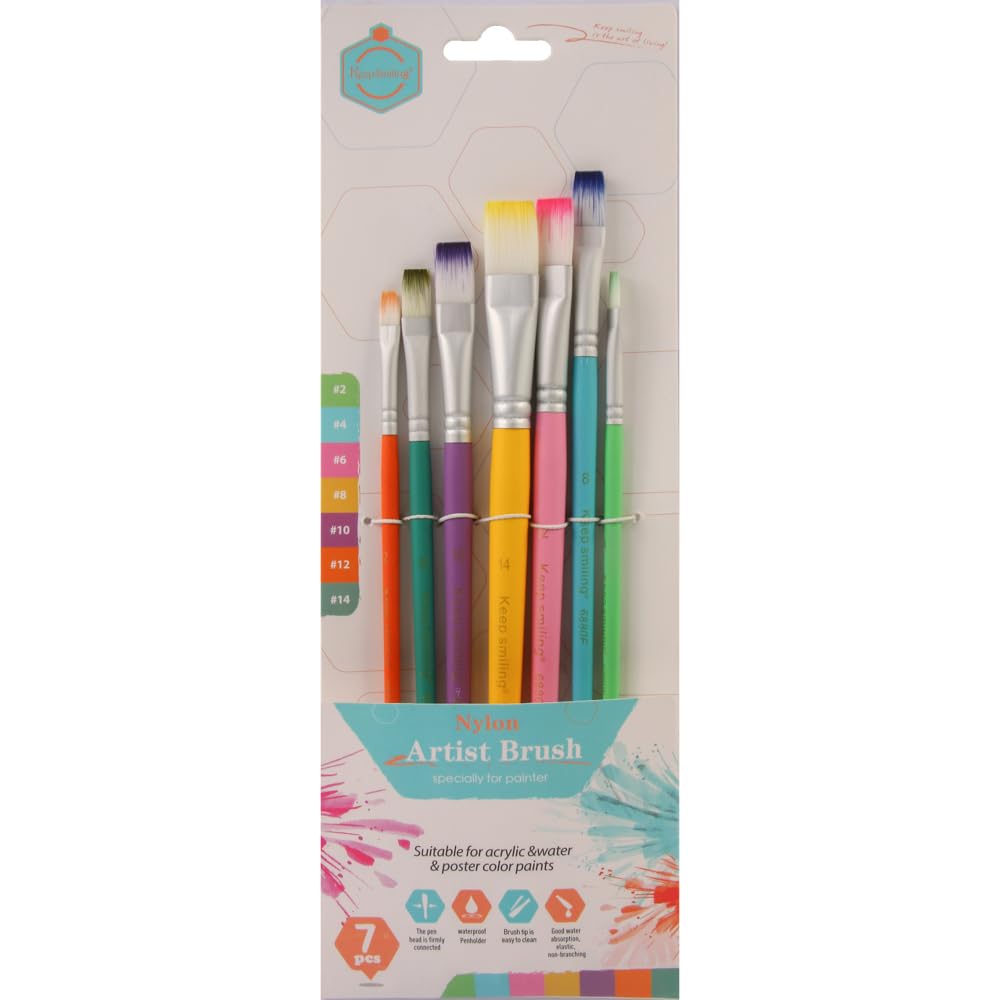 Keep Smiling MH8-966880F Flat Color Brush Set 7 Pieces