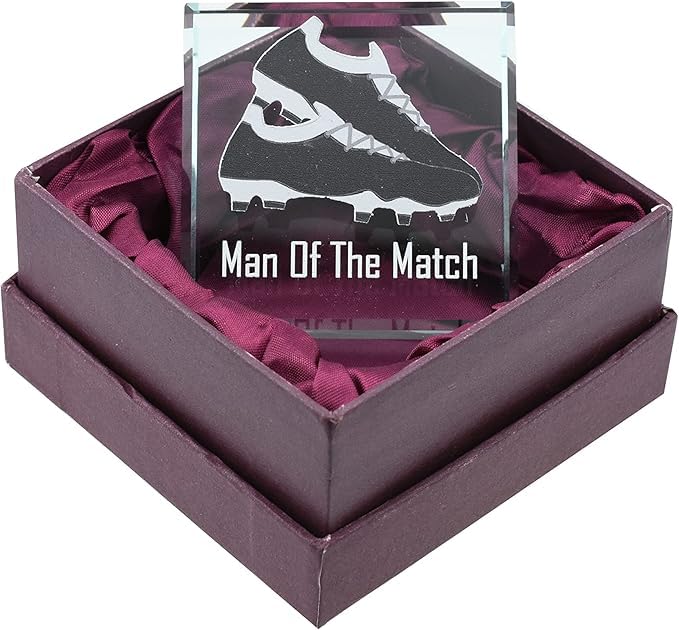 Gifticious "Man of the Match" Crystal Glass Award Trophy (6 * 6) cm-Black Horse