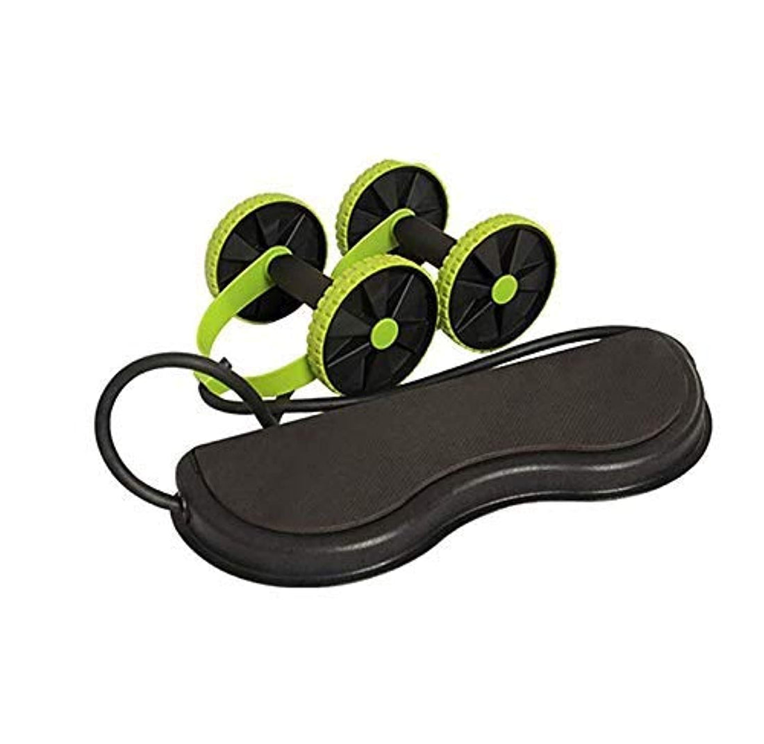 Forfar Dual Wheels Roller Sports Stretch Elastic Abdominal Resistance Pull Rope Tool Abdominal muscle trainer exercise