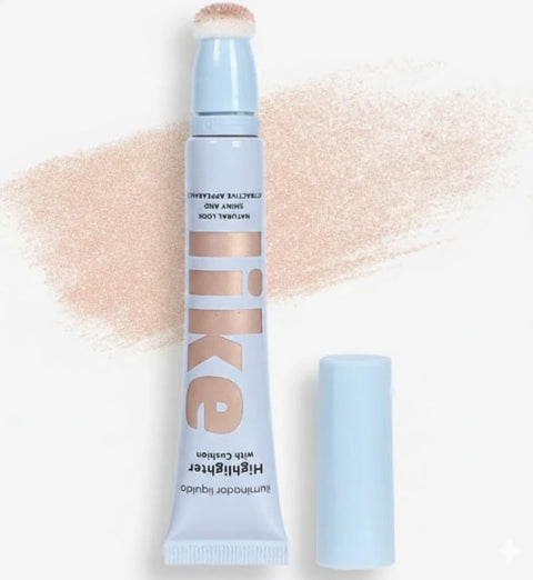 Liquid Highlighter Beauty Wand, Highlighter & Bronzer Stick w/Cushion Applicator/Natural Shimmer Smooth Silky Cream Face Bronzer Stick Makeup Beauty Wand 20 gram- (WISP)