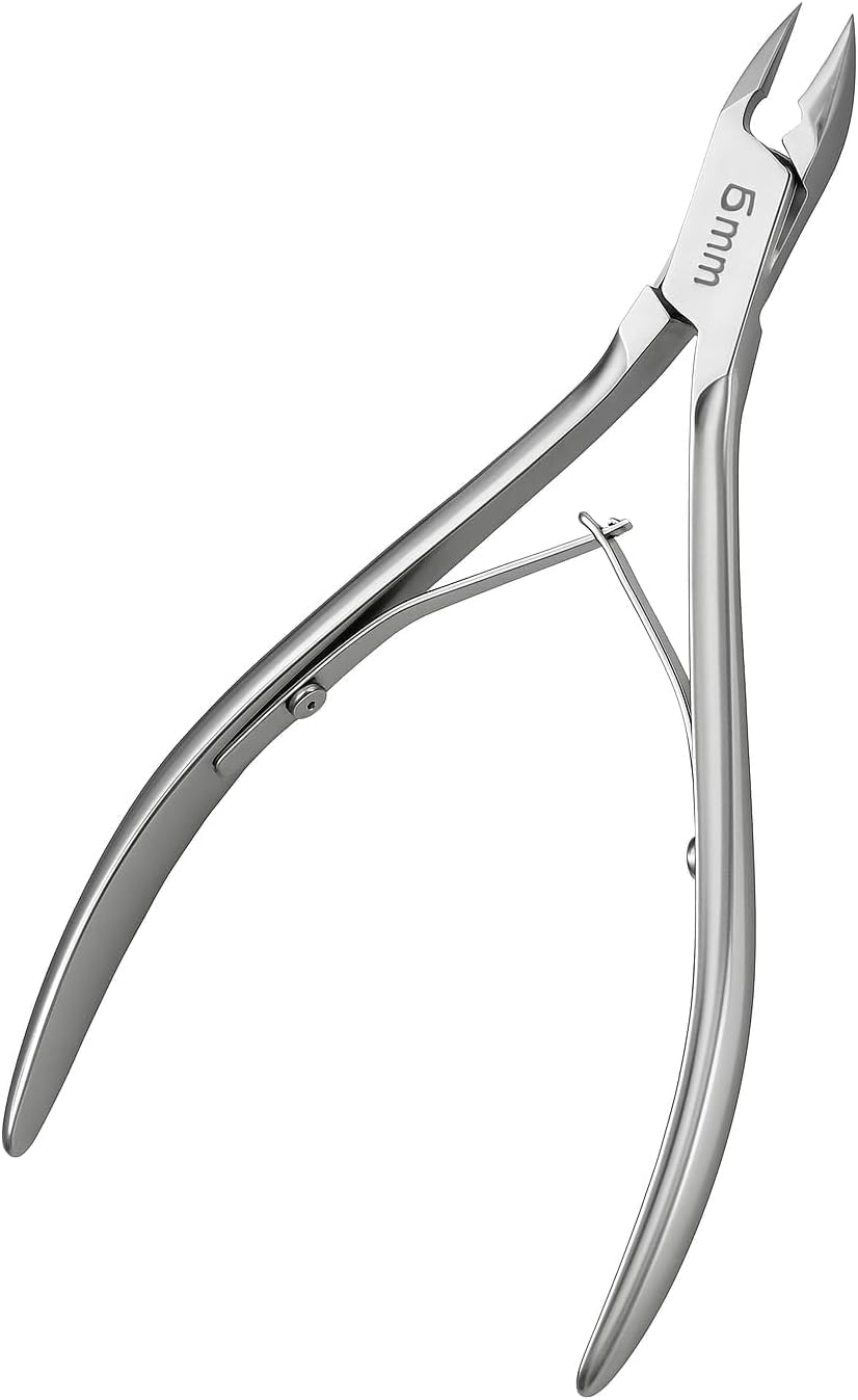 Cuticle Nippers with 5mm Stainless Steel Blade – Precision Nail Trimmer for Manicure & Pedicure, Extra Sharp Rust-Resistant Design with Ergonomic Long Handle