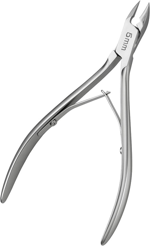 Cuticle Nippers with 5mm Stainless Steel Blade – Precision Nail Trimmer for Manicure & Pedicure, Extra Sharp Rust-Resistant Design with Ergonomic Long Handle
