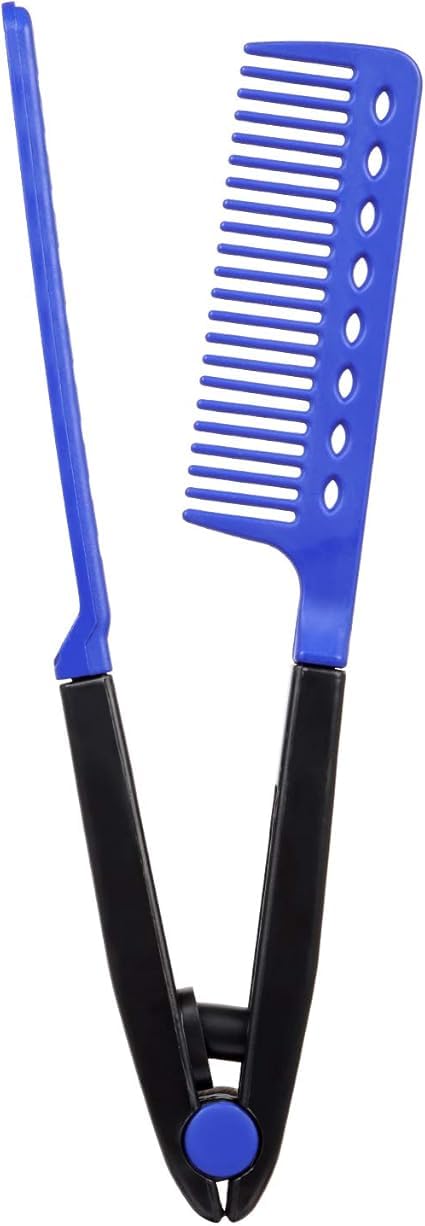 Flat Straightening Comb Salon Hair Brush Comb Hairdressing Styling Straightener V-shaped Straight Straightener (1 piece)