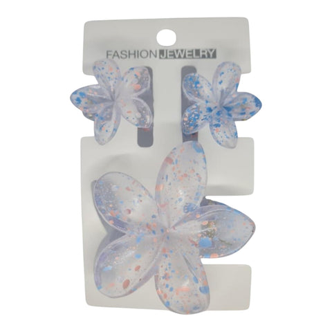Catch Up 3 Flower Hair Clips Set for Girls Different Sizes Floral Hair Claws Cute Hair Accessories Strong Hold Durable Stylish Clips for Kids Women Daily Wear