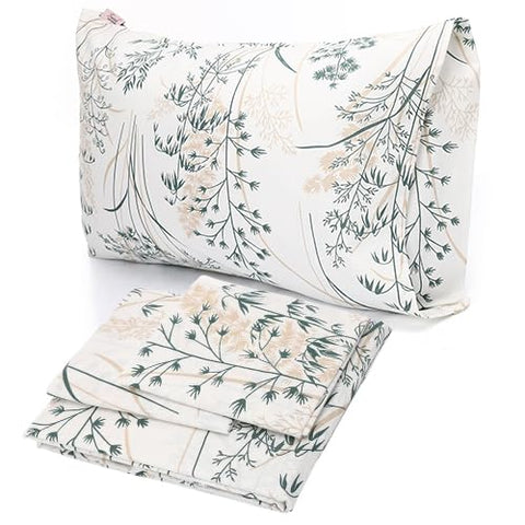 Flat bed sheet set 2pcs, 180 * 235 cm + Free Pillowcase, Breeze green design