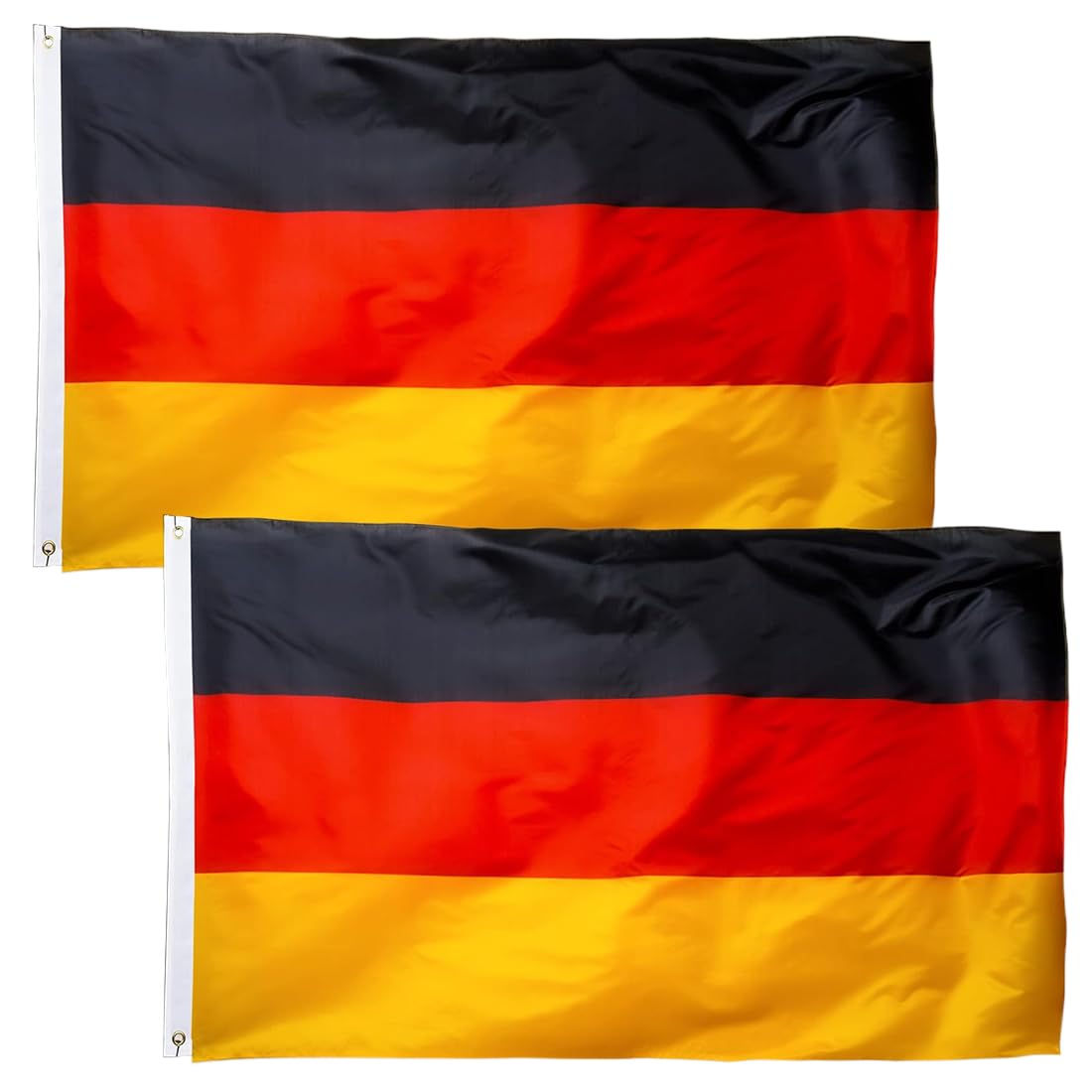 KUMSODE Pack of 2 Germany Flag – Germany Flag – 90 x 150 cm with Brass Eyelets – Durable Flag for Flagpole – 100% Polyester