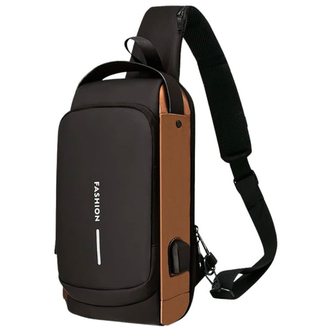 Heavy Duty Anti Theft Sling Chest Bag for Men and Women Waterproof Sling Backpack Crossbody Bag with USB Charging Port for Travel Hiking Jogging Gym Picnic and Daily Use - 1 Piece