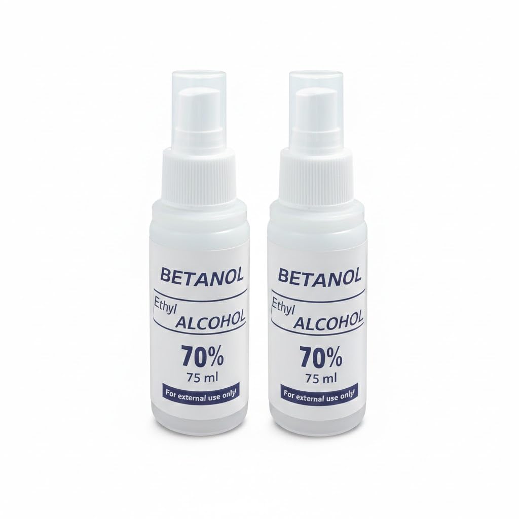 Ethyle alcohol 70% spray Transparent & Durable | Quick Drying 75ml (2pcs)