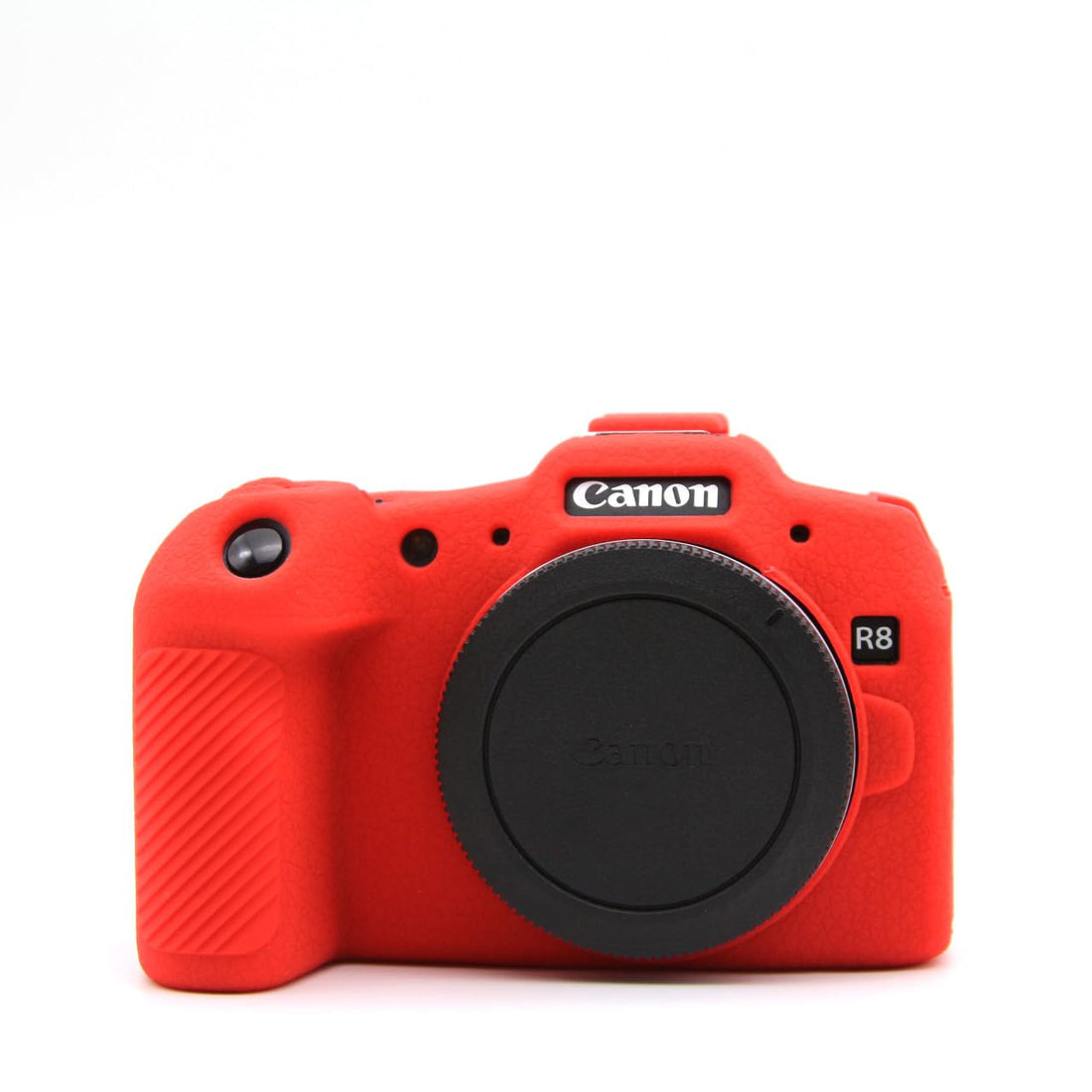 Camera Case for Canon EOS R8 - Protective Silicone DSLR Skin Cover, Detachable Cage, Shockproof, Dustproof(Light Red)