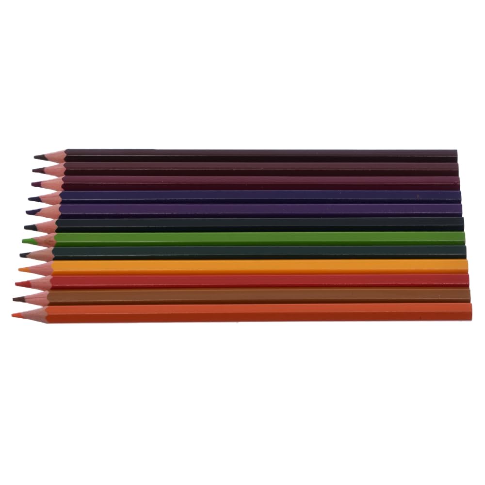 Elmaayergy SX-92 MUSKAN Set Of 12 Pieces Of Wooden Pencil Colours With Durable Material, Suitable For School And Home
