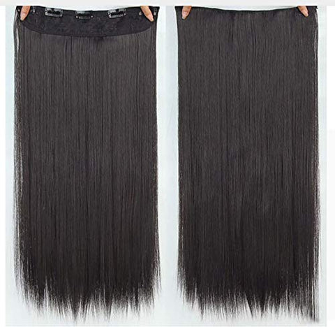 one year warranty_Kadoo Synthetic 22 Inch Long and Straight Heat Resistant Hair Extension Black