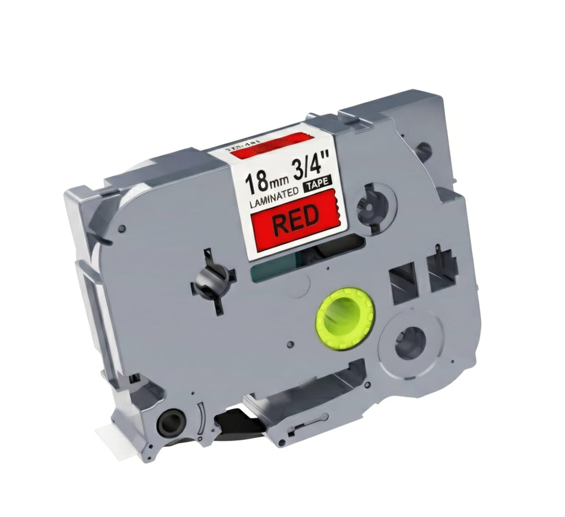 Compatible Laminated Label Tape Cartridge TZ-441 18mm Black on Red for Brother Label Printer P-Touch