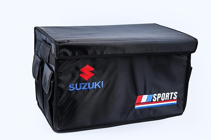 M MAKE OVER A C C E S S O R I Z E Y O U R C A R Foldable Car Trunk Organizer, Storage Box with Small Pockets and Slots for Suzuki-Black-Created by Makeover