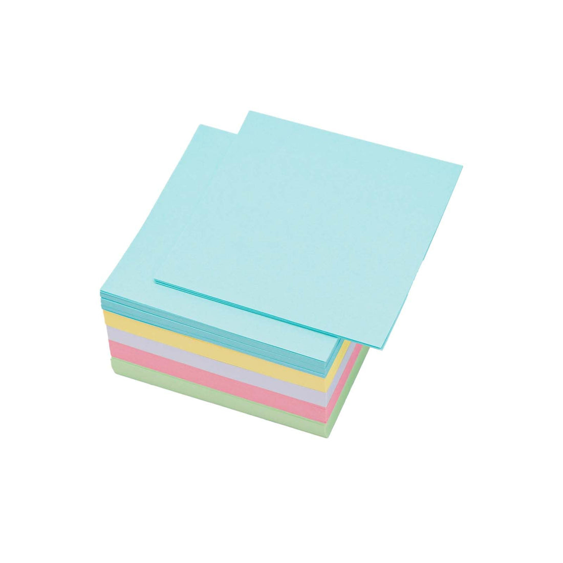 Non Sticky Blank Notes Cube 500 Sheets 3.35x3.35 Inch 5 Bright Colors Note Paper Memo Pad Cubes for Taking Reminders Home Office Writing Supplies