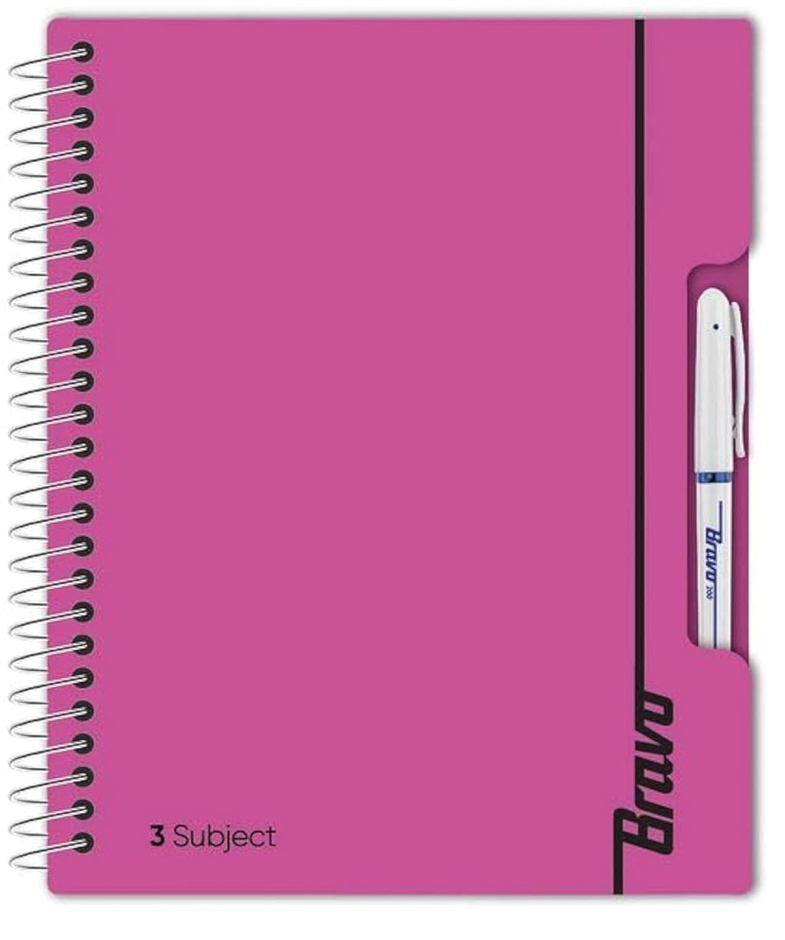 Bravo New Three Subject Notebook, 126 Sheets, 27.3 cm x 19.8 cm Size, Red