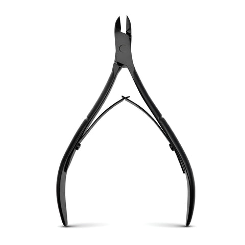 Professional Stainless Steel Cuticle Nippers for Manicure and Pedicure, Precision Cuticle Cutter and Cuticle Remover Tool for Fingernails and Toenails, Comfortable Grip, (Black)