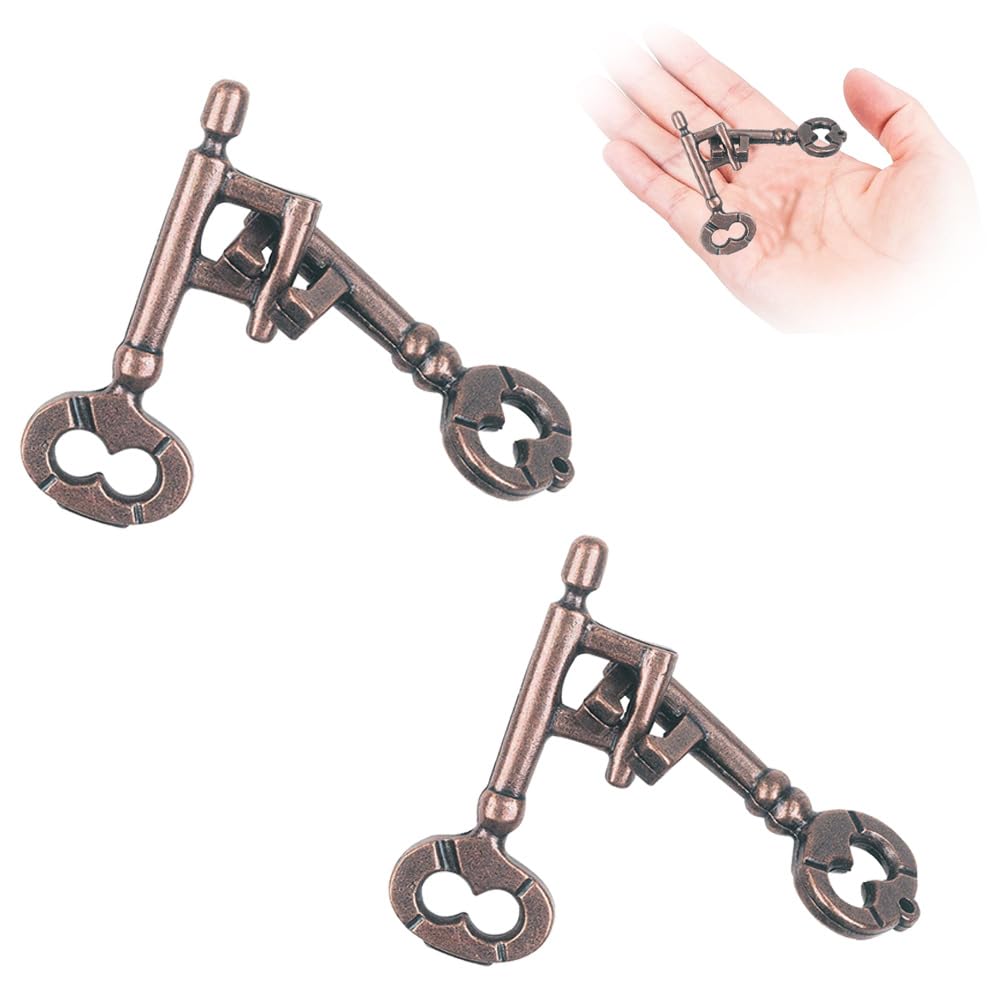 2 Sets of Key Puzzles, Tricky Puzzle Locks, 3D Metal Puzzle with Locking