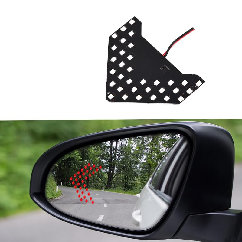 KaberMisr 2020 LED Car Side Mirror Light Arrow LED Side Signals Moving Light Motion (Red Lighting, 1 Piece, 3 Row)