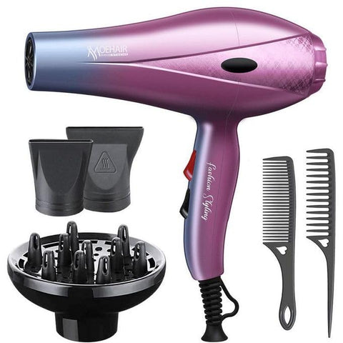 Mohair 5000 Hair Dryer - Superior Drying Performance with Multiple Settings, Ionic Care & Overheat Protection MO-7176 (Purple), 5000.0 Watts