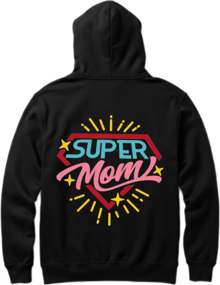 Super Mom Mom dad parents Hoodie Black 1