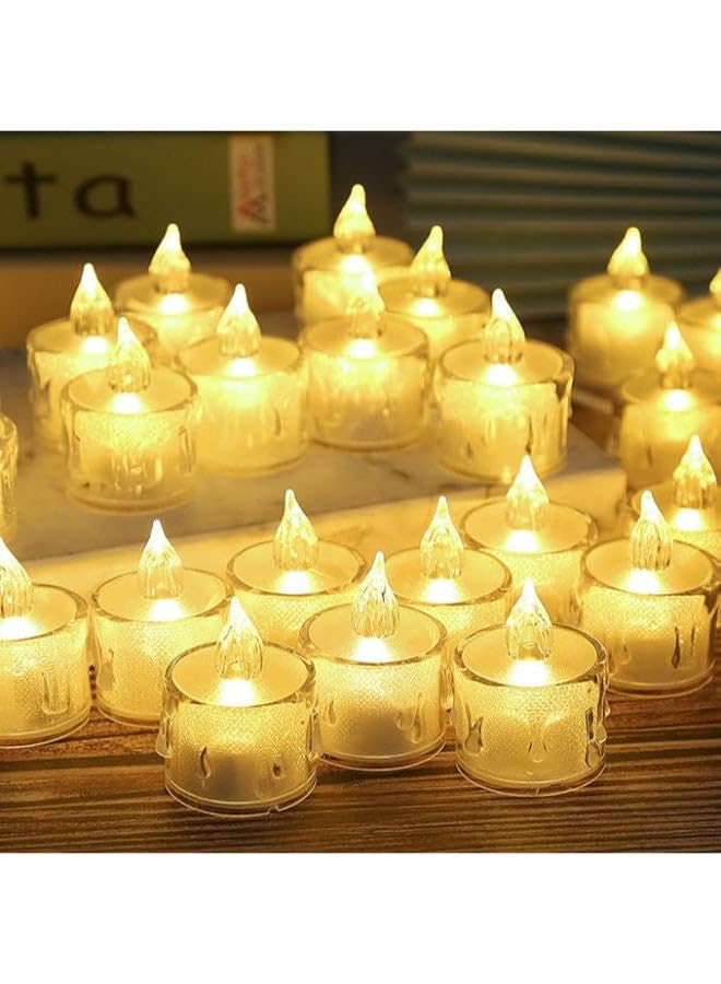 24-Pack Flameless LED Tea Lights Realistic Candles, Battery Operated