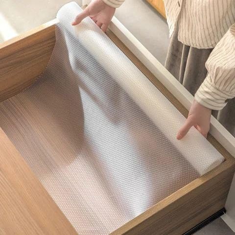 Dollar for Improt Clear Silicone Drawer Roll - Effective Protection for Your Kitchen! Unique Design to Fit Kitchen Drawer and Cupboard.Waterproof and Oil-Proof! - Generic