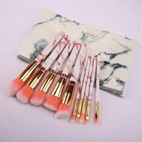 10-Piece Professional Makeup Brush Set – Soft Synthetic Bristles for Foundation, Contour, Eyeshadow & Blush – Premium Beauty Tool Kit