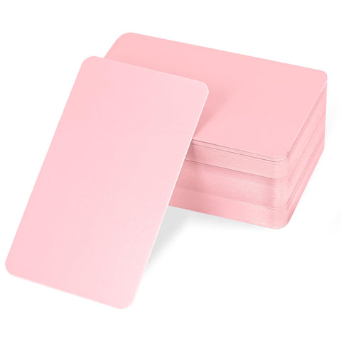100PCS Small Blank Paper Message Note Business Cards 3.5x2'' Pink Paper Cardstock Mini Index Cards Greeting Place Name Vocabulary Word Flash Card Double Sided for DIY Gift Tags Label