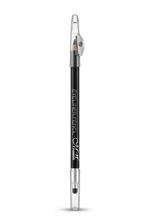Menow Eyeliner Pencil with Sharpener and Sponge, Long Lasting, Waterproof Eye Makeup, 01 Black