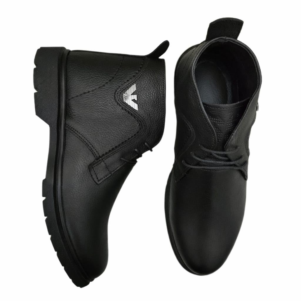 Men's Half Boots 100% Genuine Leather – Elastic Rubber Sole – Available in Black, Dark Brown and Light Brown