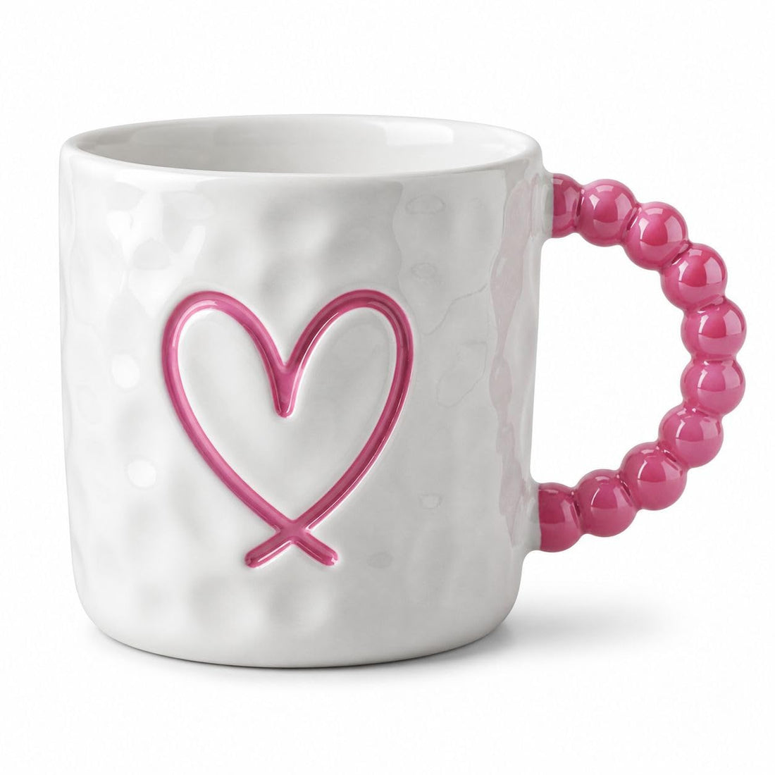 Colorful Porcelain Tea and Coffee Mug Gift Romantic Design - 370 ml - Colorful Ceramic Heart Mugs for Gifti (Shape 4)