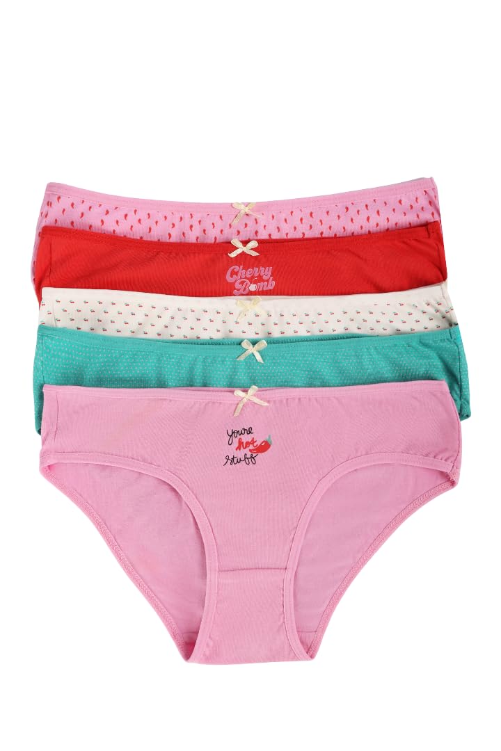 CARINA Womens Pack of 5 Colored Bikini Panties Underwear