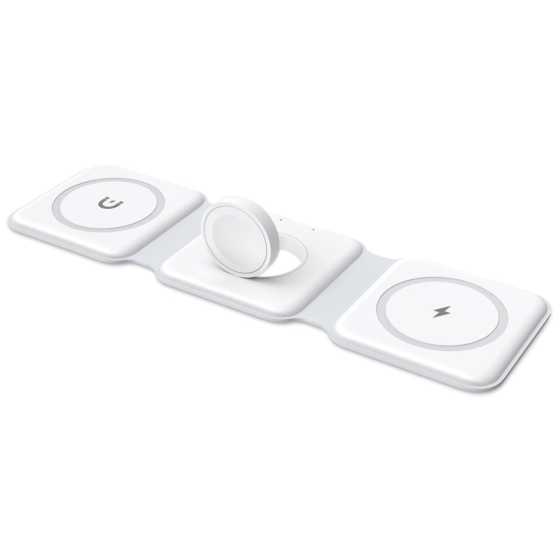 3 in 1 Foldable Wireless Charger, Ankilo Magsafe Charger Charging Station, Travel Charger for iPhone 15/14/13/12 Series, iWatch, AirPods Pro(Adapter not Included)